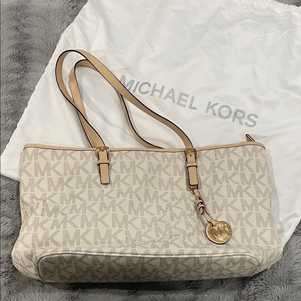 Michael Kors Cream logo Tote